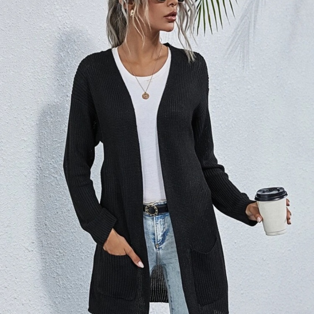 Drop Shoulder Pocket Front Cardigan - Picture 4 of 7